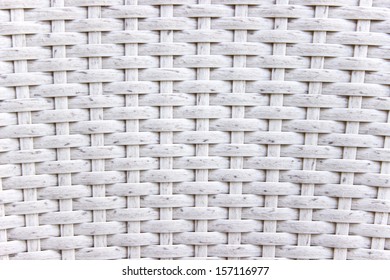  White Wicker Woven Texture As Background