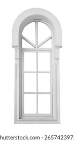 white window frame arch isolated