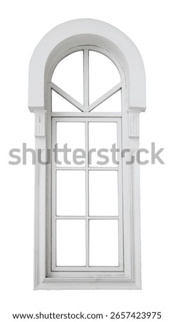 white window frame arch isolated