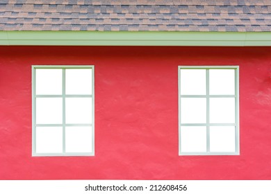 white window with red wall