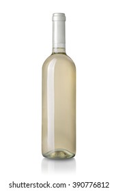 White Wine Bottle Isolated On White Background