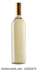 White Wine Bottle Isolated Over White Background