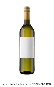 White Wine Bottle Label Golden Screw Cap