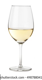 White Wine Chardonnay Sauvignon Blanc Glass Isolated On White Background