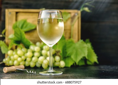 White wine in the glass.