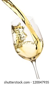 White Wine Splash Isolated On White