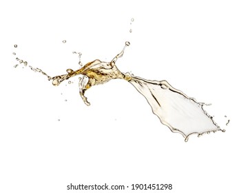 White Wine Splash On White Background