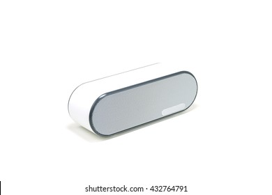 White Wireless Bluetooth Speaker For Listening To Music Isolated On A White Background 