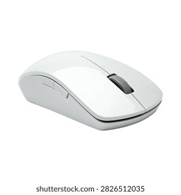 White Wireless Computer Mouse Isolated on White Background