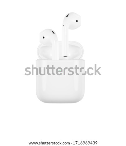 white wireless headphones on a white background