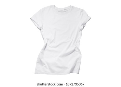 White Woman Cotton T Shirt, Mockup