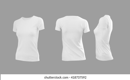 white womans tshirt