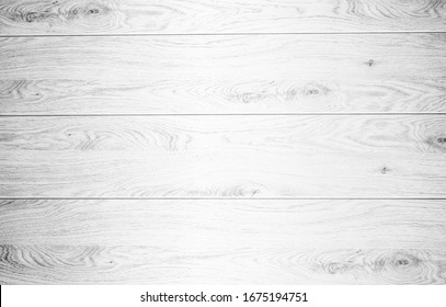 White Wood Background With Bright Light Reflex - Wooden Textur - Table Top - Top View