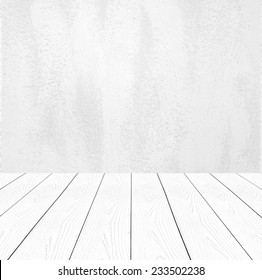 White Wood Table Background, Perspective Wooden Desk Surface For Product Display Montage, Template, Mock Up, White Kitchen Shelf, Counter For Food Display Backdrop, Banner, Wallpaper, Poster