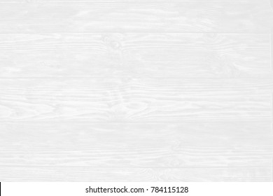 White Wood Texture Of Distressed Pine Boards With Knots. Light Soft Natural Wooden Wallpaper. Table Top View. White Washed Wood Background.