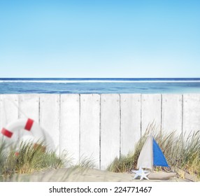 White Wooden Fence By The Beach