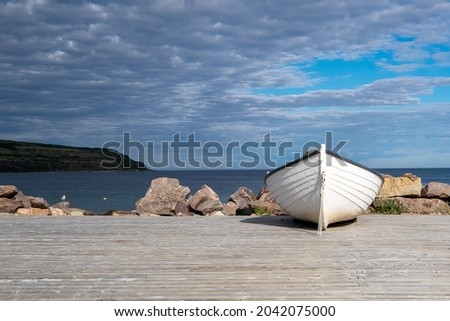 Similar – Image, Stock Photo Meeting of the boat masts in the harbor.