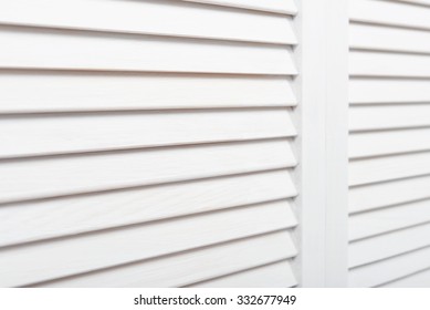 White Wooden Shutters Closeup