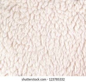 White Woolly Sheep Fleece For Background Texture