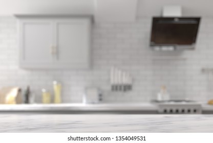 White Worktop Kitchen, Blur