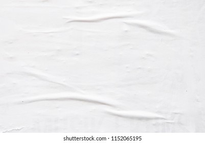 white wrinkled creased poster texture - Shutterstock ID 1152065195
