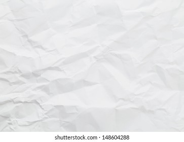 White Wrinkled Paper Background Texture