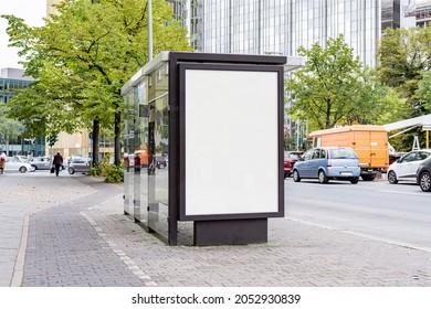 White Wrinkled Poster Template. Glued Paper Mock Up. Blank Wheat Paste Billboard. Empty Street Art Sticker Mock Up In Frame. Clear Urban Glued Advertising Canvas.