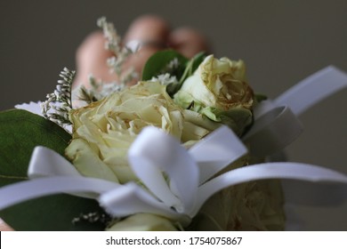 White Wrist Corsage For High School Prom