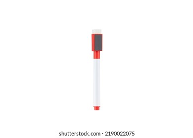 Whiteboard Marker With Eraser  And Magnet On A White Background.