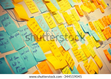 whiteboard post-it colored notes Stockfoto © 