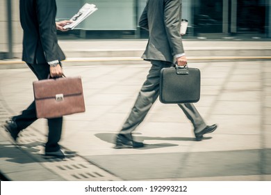 White-collars Hurrying To Work