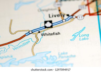 Whitefish. Canada On A Map