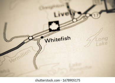 Whitefish. Canada On A Map