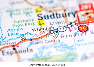 Whitefish. Canada On A Map.