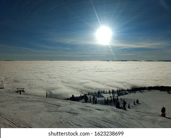 Whitefish Mountain Resort With Sunny Cloud Inversion Layer