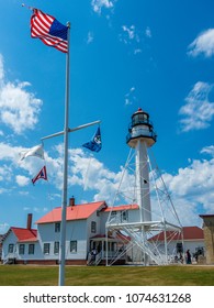 Whitefish Point Light, Michigan (1861), Associated With The Loss Of The SS Edmund Fitzgerald With 29 Souls In 1975 In Sight Of This Light