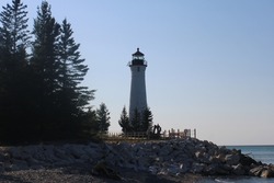 Whitefish Point Light House Off Lake Superior