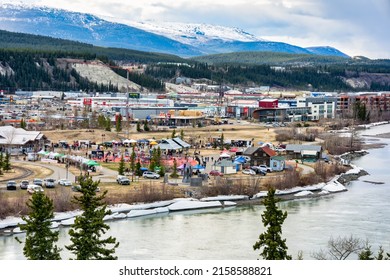 Whitehorse, Yukon, Canada - May 19, 2022: The Fireweed Community Market at Shipyards Park next to the Yukon River attracts many vendors and people every Thursday