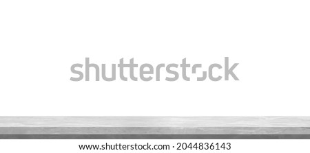 Whitestone marble table top isolated on white background, For montage product display or design key visual layout. with clipping path