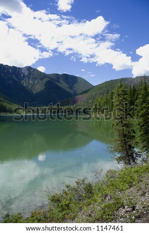 Whiteswan Lake in summer - Located in the Kootenay Range of the Rocky Mountains, BC, Canada