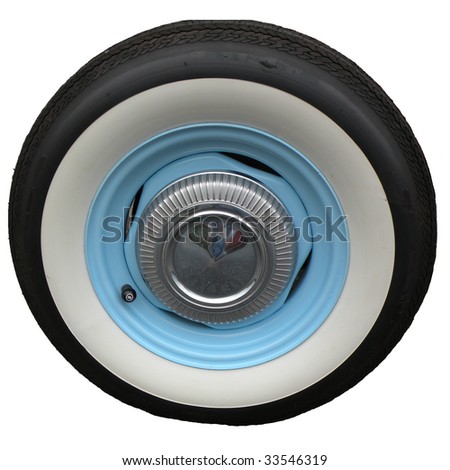 whitewall tire isolated on white