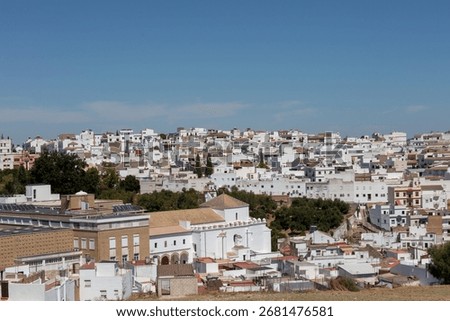 Whitewashed hillside townscape Arcos de la Frontera Andalusia Spain 4 September 2025.
