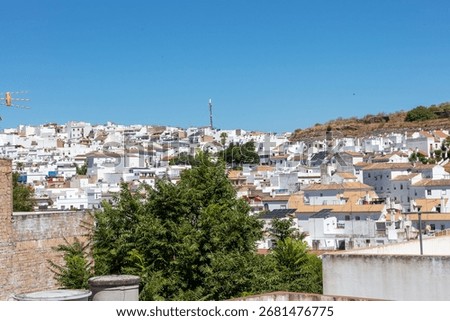 Whitewashed hillside townscape Arcos de la Frontera Andalusia Spain 4 September 2025.