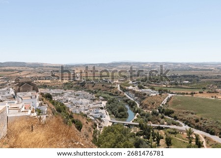 Whitewashed hillside townscape Arcos de la Frontera Andalusia Spain 4 September 2025.