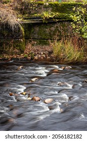 A Whitewater Rapid In Southern Finland On A Bright Autumn Day