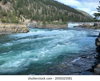 Whitewater Rapids Swirl In The Kootenai River. Montana.