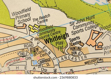 Whitleigh, Devon, England, United Kingdom atlas map town name pencil sketch - Shutterstock ID 2369880833
