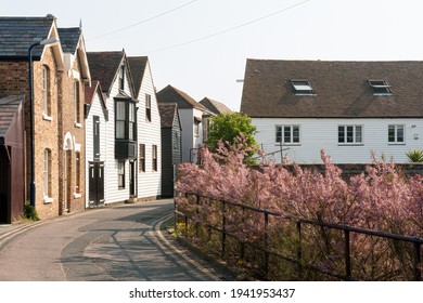 WHITSTABLE, KENT, UK - APRIL 30, 2011:  Pretty street in the town centre with houses