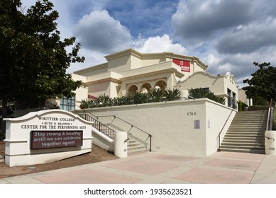 WHITTIER, CALIFORNIA 12 MAR 2021: The Ruth Shannon Center For Performing Arts On The Campus Of Whittier College.