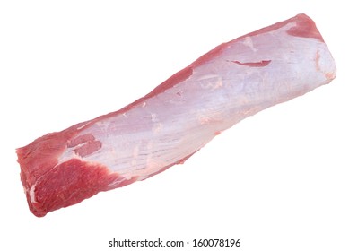 Whole Boneless Pork Loin Isolated On White